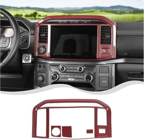 Central Control Dash Navigation Panel Screen Cover Trim AC Vent Cover Trim Decoration Compatible with F150 2021 2022 2023 2024 2025 Interior Accessories(Black,ABS) in Saudi Arabia