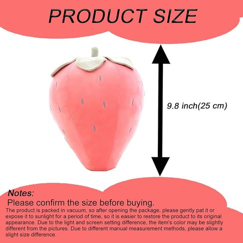 9.8" Strawberry Plush Pillow Red Soft Stuffed Fruit Plushie Toys Gifts for Kids in Kuwait