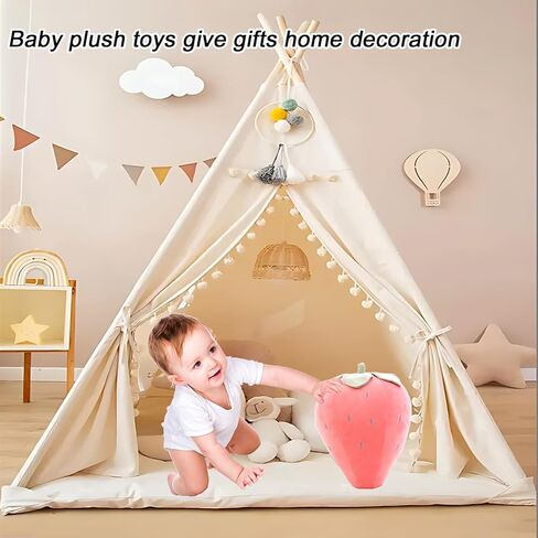 9.8" Strawberry Plush Pillow Red Soft Stuffed Fruit Plushie Toys Gifts for Kids in Kuwait