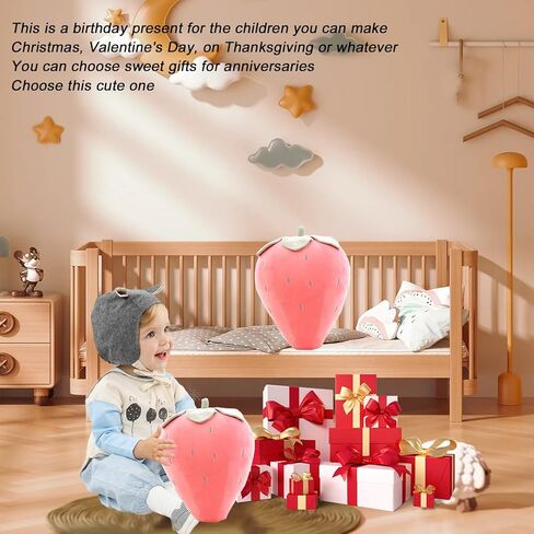 9.8" Strawberry Plush Pillow Red Soft Stuffed Fruit Plushie Toys Gifts for Kids in Kuwait