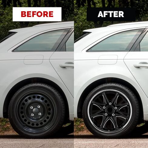 Pilot Automotive WH522-16C-B-AM 16 Inch Black & Chrome Universal Hubcap Wheel Covers For Cars - Set Of 4 - Fits Most Cars in Saudi Arabia