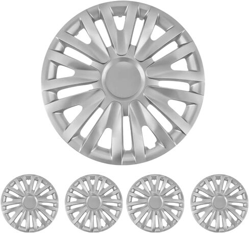 Universal Hubcaps – Set of 4 Silver Wheel Covers – Snap-On Hub Caps for All Vehicles – Durable Replacement Universal Hubcaps for Easy Installation - Revion Automotive (13 Inch) in Saudi Arabia