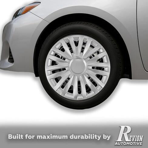 Universal Hubcaps – Set of 4 Silver Wheel Covers – Snap-On Hub Caps for All Vehicles – Durable Replacement Universal Hubcaps for Easy Installation - Revion Automotive (13 Inch) in Saudi Arabia