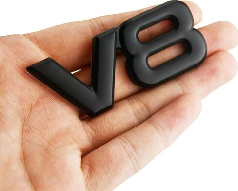 1Pc 3D V8 Premium Car Side Rear Trunk Emblem Alloy V8 Engine Badge Decals Nameplate fits Cars Trucks SUV (Chrome) in Saudi Arabia