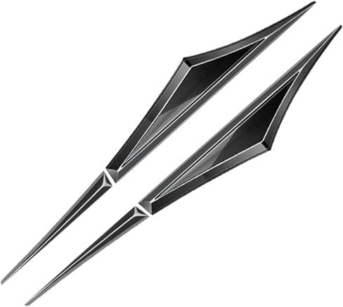 زوج ثلاثي الأبعاد من ملحقات السيارة المعدنية للأبواب الجانبية وملصقات السيارات وشعار السيارة وجناح السيارة وشعار شارة سبائك الزنك (فضي أسود) in Kuwait