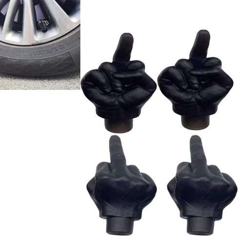 4 Pieces Middle Finger Universal Valve Stem Caps, Pencil Valve Stem Caps, Perfect Prank Tire Caps, Great for Prank Gifts Bachelor Party Dustproof Fits Cars, Trucks, Motorcycles, Bicycles (Skin Color) in Saudi Arabia
