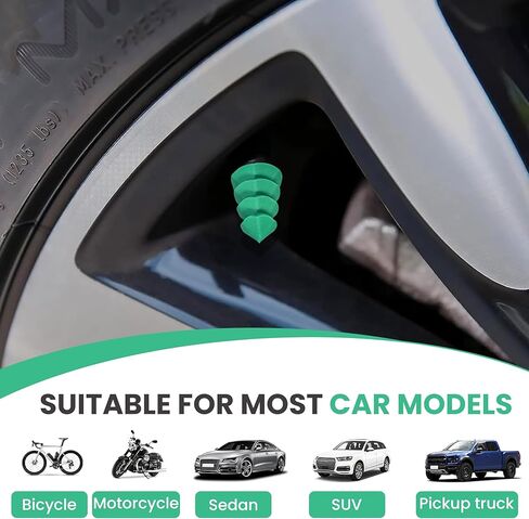 Christmas Tree Tire Valve Stem Caps – Fun Holiday Wheel Accessories – Set of 4 – Universal Schrader Valve Fit in Saudi Arabia