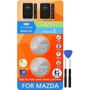 Key Fob Replacement Batteries for Mazda (2019-2025) 3 6 CX-5 CX-30 CX-9 CX-50 CX-90 CX-3 CX-70 MX-5 Miata (Pack of 2) Smart Remote (Check Fitment Guide) in Kuwait
