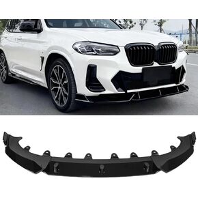 الشفة الأمامية 3 قطع متوافقة مع BMW X3 G01 X4 G02 LCI M-Sport Model 2022 2023 2024 المصد الأمامي للشفاه المفسد الفاصل أسود لامع in Kuwait