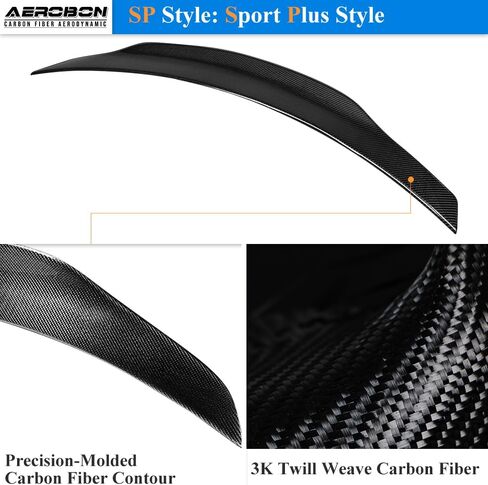 جناح سبويلر لصندوق السيارة من ألياف الكربون الحقيقية من AeroBon متوافق مع 2013-2019 Mercedes CLA-Class C117 (H+ Style) in Kuwait