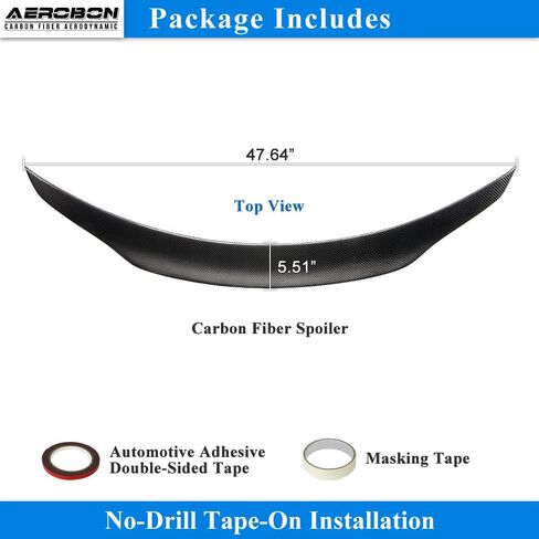 جناح سبويلر لصندوق السيارة من ألياف الكربون الحقيقية من AeroBon متوافق مع 2013-2019 Mercedes CLA-Class C117 (H+ Style) in Kuwait