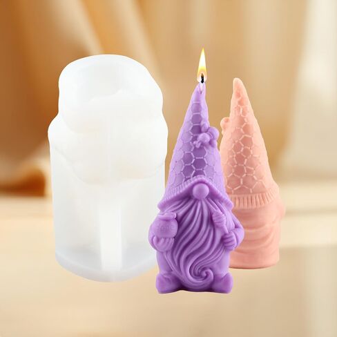 Faceless Santa Claus Candle Molds Gnome Silicone Molds Christmas Dwarf Mold Christmas Resin Casting Mold for Candle Home Decorate Candle Making Wax Candles Resin Clay Craft in Saudi Arabia