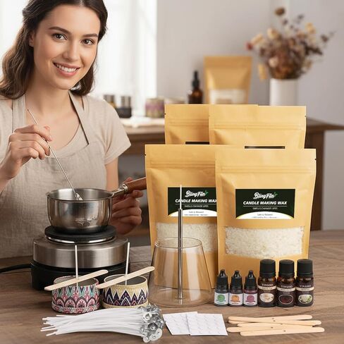 Blingfun Candle Making Kit for Beginners, Soy Wax Candle Making Supplies with Natural Soy Wax, Essential Oils, Candle Dye & Candle Wicks, DIY Home Craft Gift for Adults & Women in Saudi Arabia