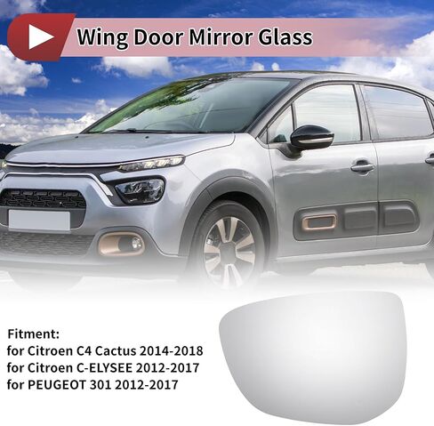 Motoforti 1 قطعة الجانب الأيسر الجناح مرآة الزجاج انحناء واحد لسيتروين C4 الصبار 2014-2018 in Saudi Arabia