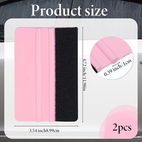 2 Pcs Vinyl Squeegee Tool, Felt Squeegee Vinyls Scraper Tool, 4 Inch Vinyl Wrap Tools, Smoothing Suede Felt Edge Squeegees for Wallpaper, Car, DIY Crafting in Kuwait