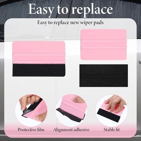 2 Pcs Vinyl Squeegee Tool, Felt Squeegee Vinyls Scraper Tool, 4 Inch Vinyl Wrap Tools, Smoothing Suede Felt Edge Squeegees for Wallpaper, Car, DIY Crafting in Kuwait