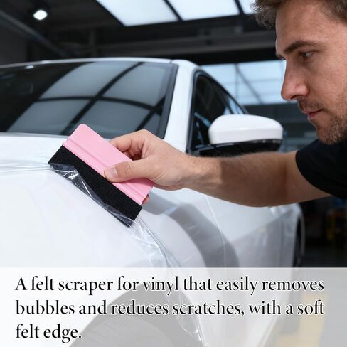 2 Pcs Vinyl Squeegee Tool, Felt Squeegee Vinyls Scraper Tool, 4 Inch Vinyl Wrap Tools, Smoothing Suede Felt Edge Squeegees for Wallpaper, Car, DIY Crafting in Kuwait