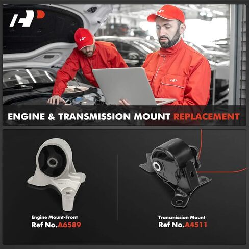 A-Premium Engine Motor Mount and Transmission Mount Kit Compatible with Honda Civic & Acura EL, 2001 2002 2003 2004 2005, 1.7L, Manual Transmission, 2-PC Set, Replace# 50840S5A010, 50805S5A033 in Saudi Arabia