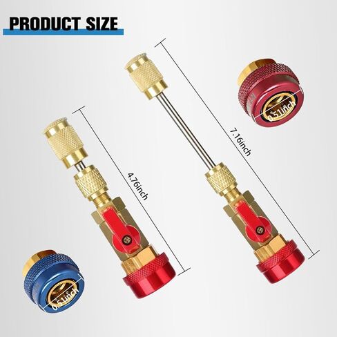 Car AC Valve Core Removal Tool, R134A R1234YF High Low Pressure Valve Core Quick Remover Installer Set, Automotive Refrigerant Air Conditioner System Accessories, Universal Fit in Saudi Arabia