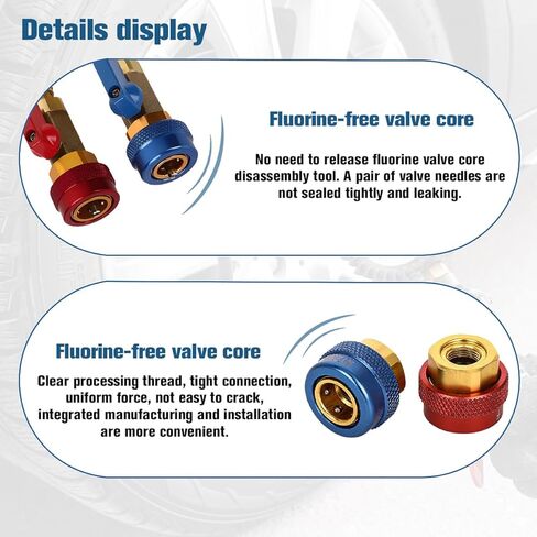 Car AC Valve Core Removal Tool, R134A R1234YF High Low Pressure Valve Core Quick Remover Installer Set, Automotive Refrigerant Air Conditioner System Accessories, Universal Fit in Saudi Arabia