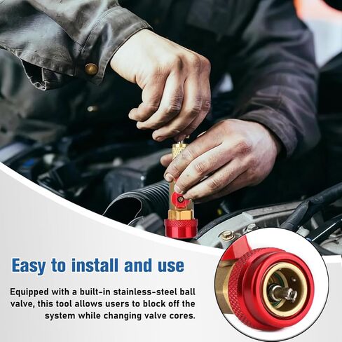 Car AC Valve Core Removal Tool, R134A R1234YF High Low Pressure Valve Core Quick Remover Installer Set, Automotive Refrigerant Air Conditioner System Accessories, Universal Fit in Saudi Arabia