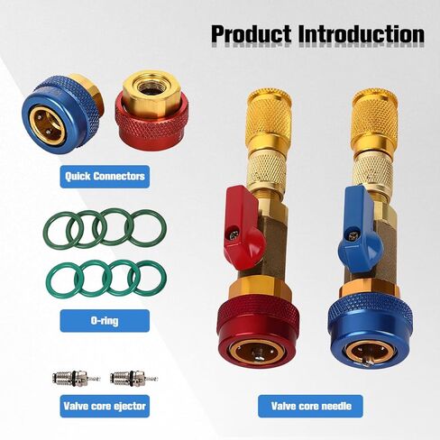 Car AC Valve Core Removal Tool, R134A R1234YF High Low Pressure Valve Core Quick Remover Installer Set, Automotive Refrigerant Air Conditioner System Accessories, Universal Fit in Saudi Arabia