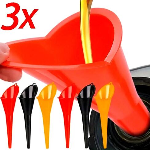 3pcs Car Motorcycle Long Mouth Funnel, Diesel Filling Tool Plastic, Anti-Splash Refueling Oil Liquid Nozzle in Saudi Arabia
