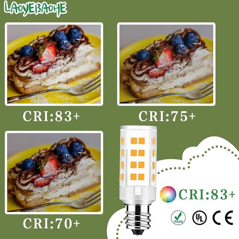 ملحقات الخياطة 4 وات 7/16 لمبات LED لولبية أساسية بدون وميض 82CRI، 400 لومن متوافقة مع نماذج Singer Brother، Bernina، Viking أرقام الأجزاء البديلة المدرجة #7SCW (قطعتان أبيض دافئ 3000K) in Kuwait