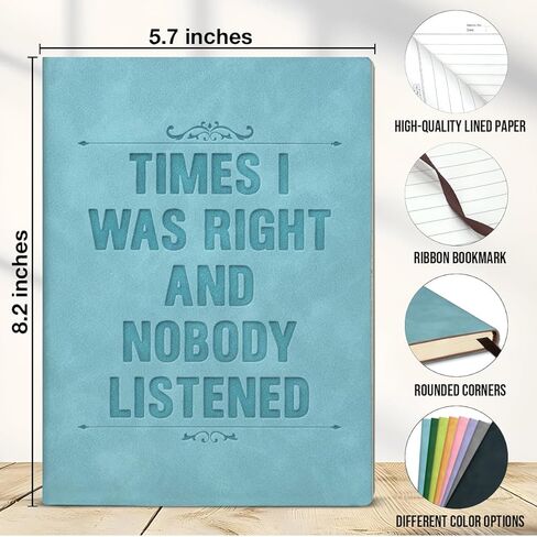 Funny Office Gift Notebook Times I Was Right and Nobody Listened Journal Humor Sarcastic Gift for Coworker Employee-Blue in Saudi Arabia
