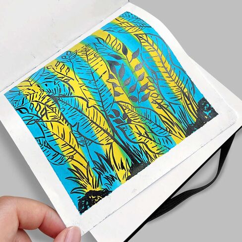 Blank Journal Notebook, 5"x5" Portable Hardcover Sketchbook, 88 Sheets 110 GSM Smooth Bleedproof Bristol Paper Cloth Cover Sketchbook.Blue Sea Wave in Saudi Arabia