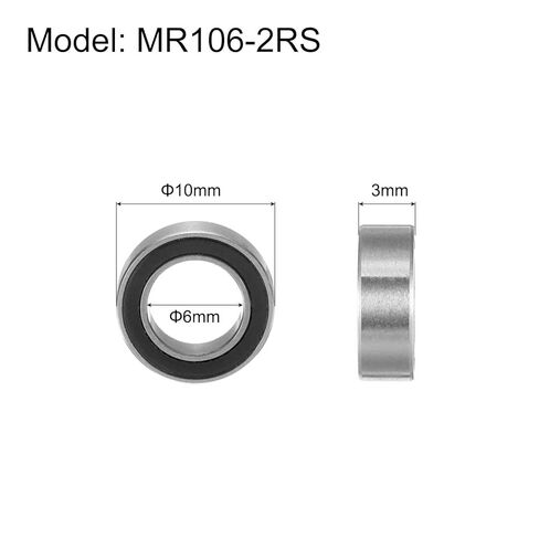10 قطع MR128-2RS محامل كروية ذات أخدود عميق - [3.5 × 12 × 8 مم، أختام مطاطية مزدوجة] محمل مصغر من الفولاذ الكروم للمحركات وعلب التروس للسيارات التي تعمل بالتحكم عن بعد | P6 (ABEC3) in Kuwait