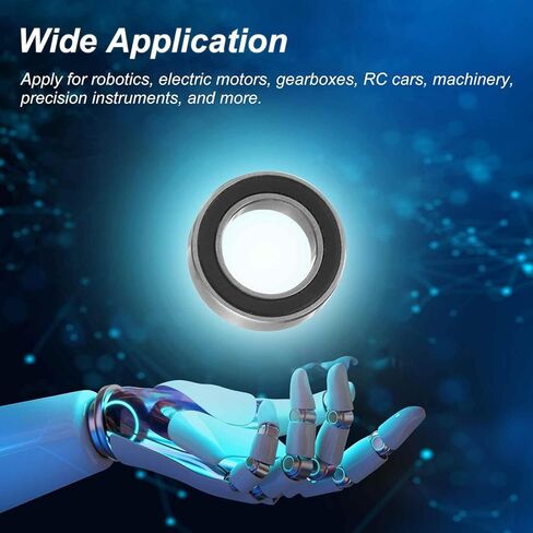 10 قطع MR128-2RS محامل كروية ذات أخدود عميق - [3.5 × 12 × 8 مم، أختام مطاطية مزدوجة] محمل مصغر من الفولاذ الكروم للمحركات وعلب التروس للسيارات التي تعمل بالتحكم عن بعد | P6 (ABEC3) in Kuwait