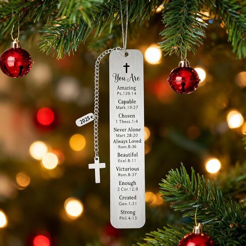 Bible Verse Bookmark with Cross Charm - Christian Gifts for Women Men - Inspirational Religious Gift for Baptism, First Communion, Graduation - Every Day God Thinks of You in Saudi Arabia