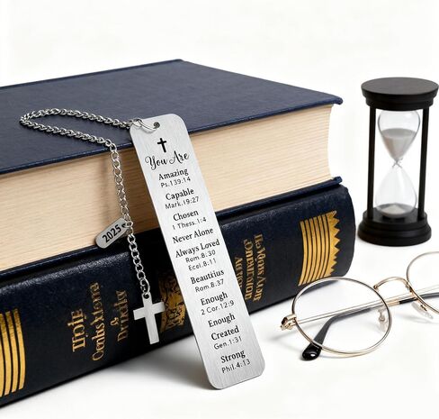 Bible Verse Bookmark with Cross Charm - Christian Gifts for Women Men - Inspirational Religious Gift for Baptism, First Communion, Graduation - Every Day God Thinks of You in Saudi Arabia