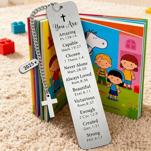 Bible Verse Bookmark with Cross Charm - Christian Gifts for Women Men - Inspirational Religious Gift for Baptism, First Communion, Graduation - Every Day God Thinks of You in Saudi Arabia