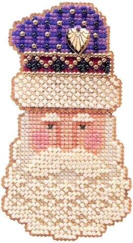 Father Christmas Beaded Counted Cross Stitch Ornament Kit Mill Hill 1999 Charmed Santa Faces MHCSF14 in Saudi Arabia
