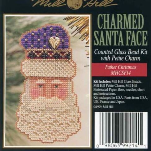 Father Christmas Beaded Counted Cross Stitch Ornament Kit Mill Hill 1999 Charmed Santa Faces MHCSF14 in Saudi Arabia
