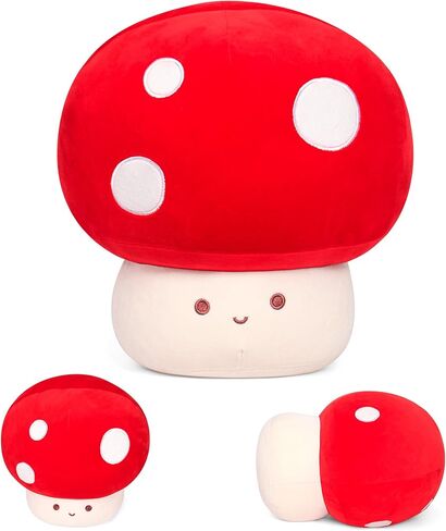 قطيفة على شكل فطر مقاس 14 بوصة مع 3 أطفال، لعبة قطيفة محشوة بالفطر رائعة، هدايا وسادة ناعمة غامضة للأطفال البالغين، ديكور قطيفة كاواي in Kuwait