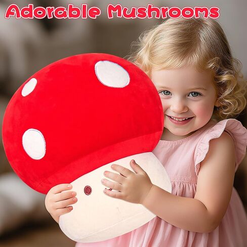 قطيفة على شكل فطر مقاس 14 بوصة مع 3 أطفال، لعبة قطيفة محشوة بالفطر رائعة، هدايا وسادة ناعمة غامضة للأطفال البالغين، ديكور قطيفة كاواي in Kuwait