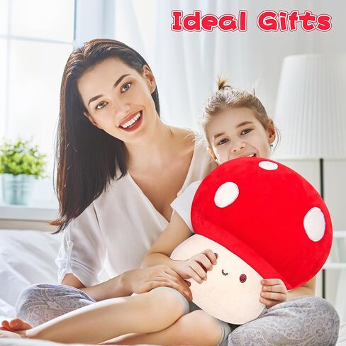 قطيفة على شكل فطر مقاس 14 بوصة مع 3 أطفال، لعبة قطيفة محشوة بالفطر رائعة، هدايا وسادة ناعمة غامضة للأطفال البالغين، ديكور قطيفة كاواي in Kuwait