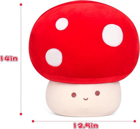 قطيفة على شكل فطر مقاس 14 بوصة مع 3 أطفال، لعبة قطيفة محشوة بالفطر رائعة، هدايا وسادة ناعمة غامضة للأطفال البالغين، ديكور قطيفة كاواي in Kuwait