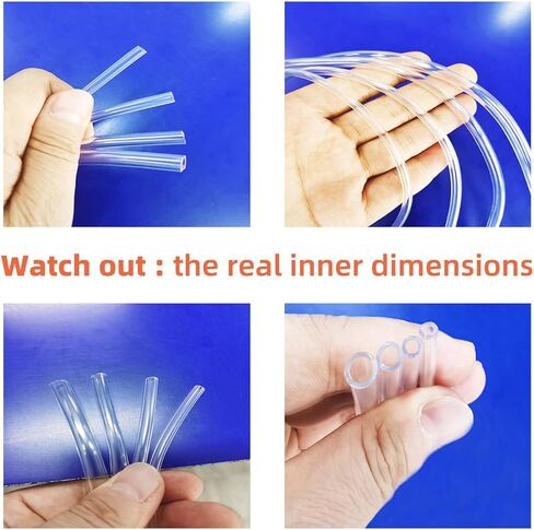 تشكيلة أنابيب شفافة، معرف 6 مم 7 مم 8 مم، طول 9 أمتار في الكل، سمك 1 مم، أنبوب بلاستيكي مرن لإصلاح المنزل وحوض نقل زيت الماء، خالٍ من مادة BPA وغير سام، مع مشبكين للخرطوم in Kuwait