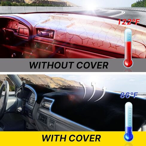 Dash Cover Mat for Ford 1992 1993 1994 1995 1996 F150 F250 F350 with Dust Brush Non-Slip Dashboard Cover Mat Center Console Sunshield Protector Pad Interior Accessories in Saudi Arabia