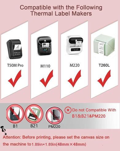 ملصقات حرارية، متوافقة مع صانع الملصقات T50M Pro/M110/M100/M220 والطابعات الحرارية الأخرى 4×6 لشحن الباركود والملصقات المخصصة، وردي ثلاثي الأبعاد، 2×2 بوصة in Kuwait