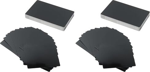 200Pcs 3.38 x 2.12 Inch Blank Metal Business Cards, 0.21mm Thickness Black Aluminium Name Visiting Card Blanks for Engraving, 86 x 54mm in Saudi Arabia