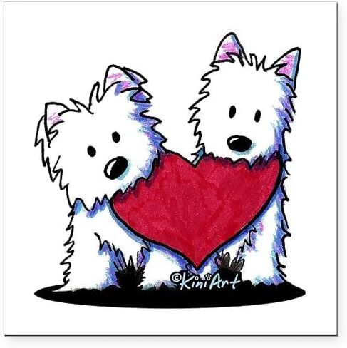 CafePress Heartfelt Westies Square Car Magnet 3 X 3 مغناطيس السيارة المربع، عرض المصد المغناطيسي in Saudi Arabia