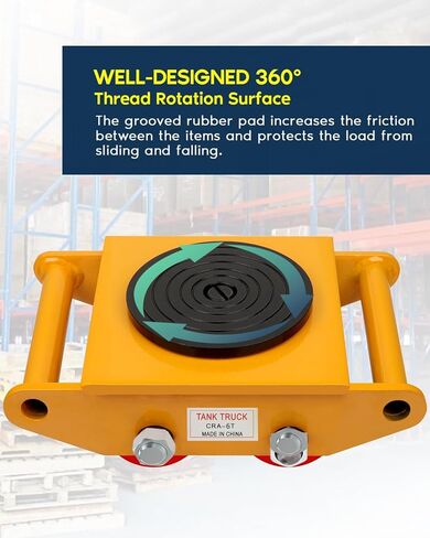 FAHKNS Machine Skates 13200 LBS, 360° Rotation Disc Machinery Moving Skate with 4 PU Rollers, Heavy Duty Industrial Machinery Mover Skate for Warehouse, Workshop Moving Equipment, Red in Saudi Arabia