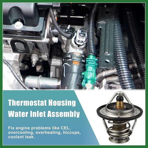 Motoforti Water Outlet Thermostat Engine Coolant Thermostat Housing Assembly for Hyundai Sonata 2006-2010 No.25500-3C100 Long-lasting in Saudi Arabia