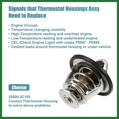 Motoforti Water Outlet Thermostat Engine Coolant Thermostat Housing Assembly for Hyundai Sonata 2006-2010 No.25500-3C100 Long-lasting in Saudi Arabia