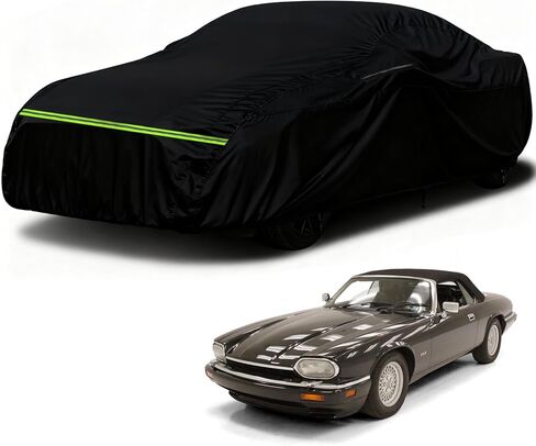 غطاء سيارة مقاوم للماء متوافق مع ملحقات جاكوار XK/XKR موديل 2006-2015، أغطية سيارات كلاسيكية لجميع الأحوال الجوية مع باب داخلي من القطن والسحاب للحماية من المطر الثلجي in Kuwait